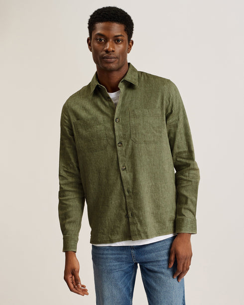 IIO-Shirts-LS Stretch Linen Shirt- Ted Baker Romania